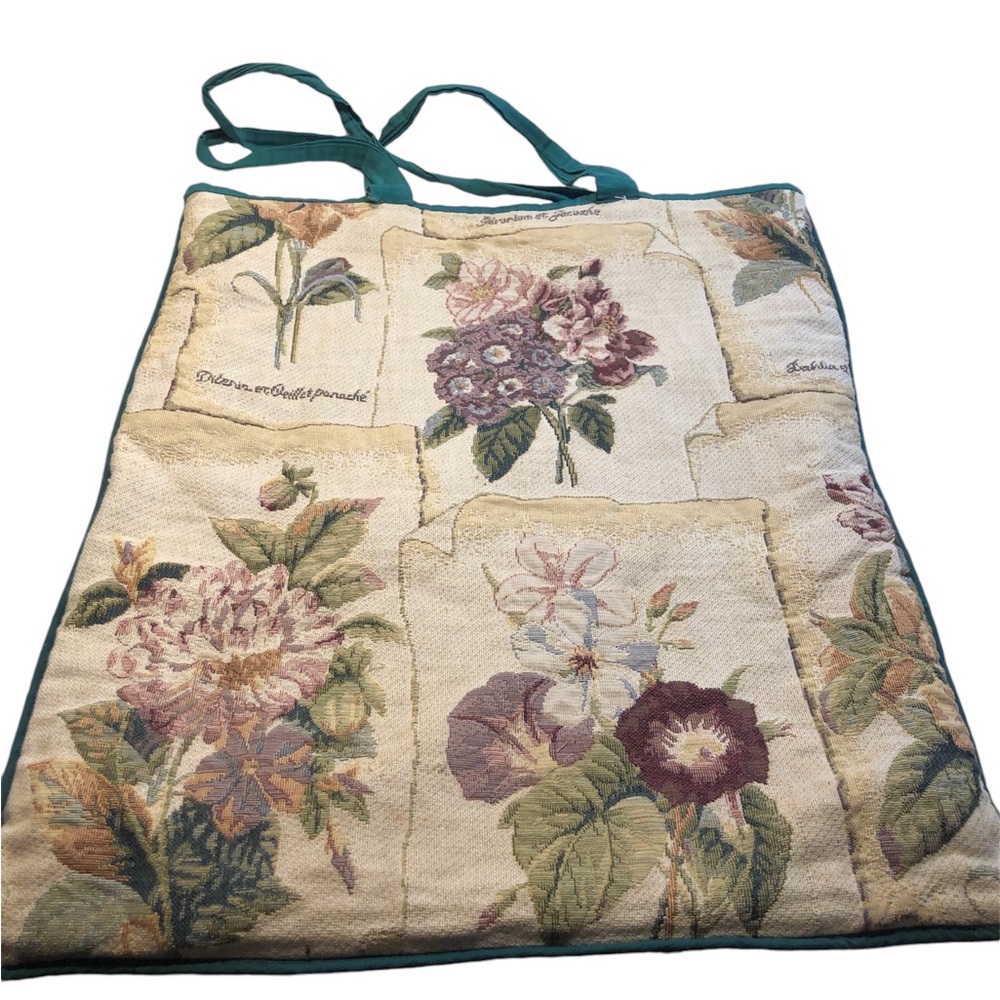 Vintage Floral Tapestry Tote 15” x 17”